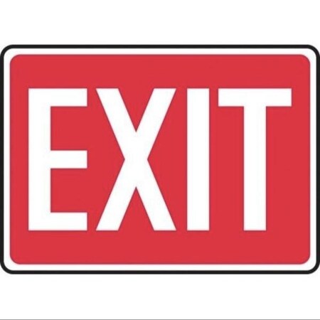 Accuform Exit Sign, Dura-Plastic, 14 in W, 10 in H MEXT518XT